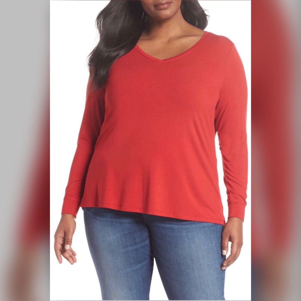 Sejour V Neck Tee (Plus Size)